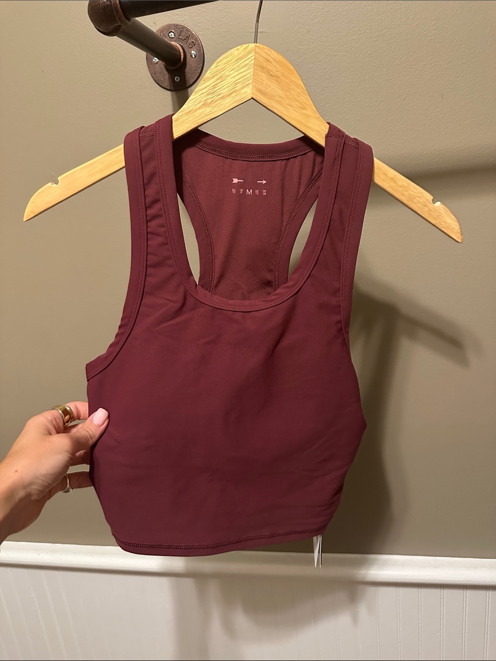 The Upside Burgundy Racerback Crop Sports Bra